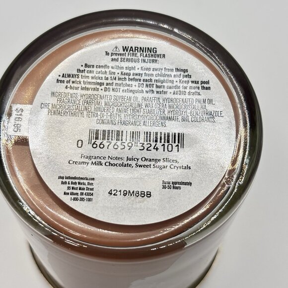 Bath & Body Works Chocolate Covered Orange Christmas Single Wick Candle 8 oz - Picture 7 of 9